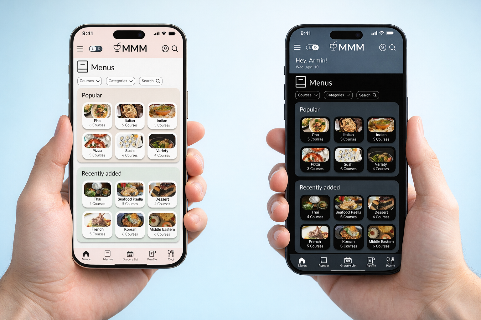 Major Meal Manager final interface