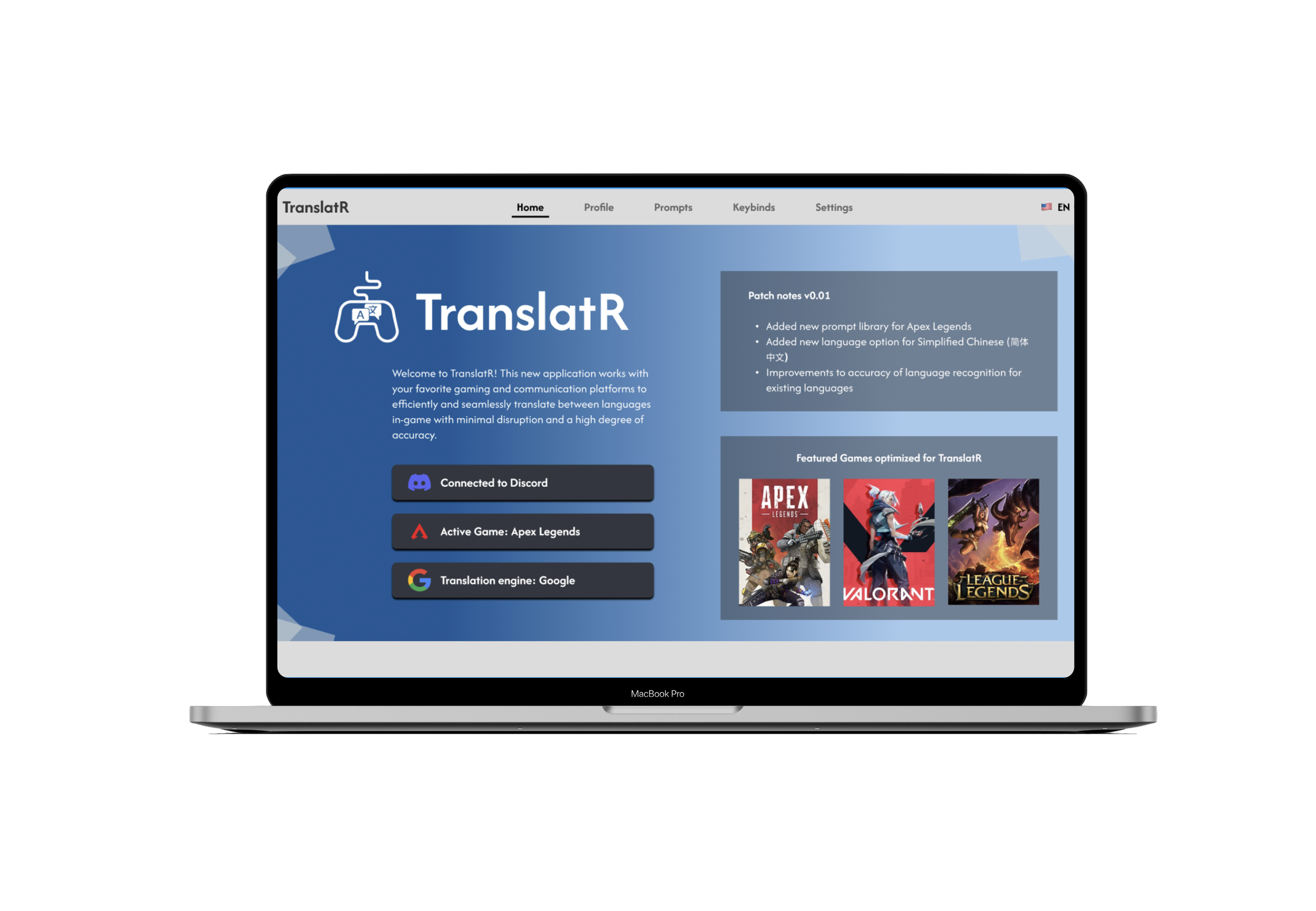 TranslatR final interface